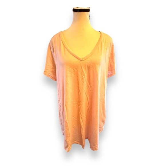 Women’s torrid 1 Pale Pink Girlfriend Signature Jersey V-Neck Tee 14 16 1X 1XL - Picture 4 of 13